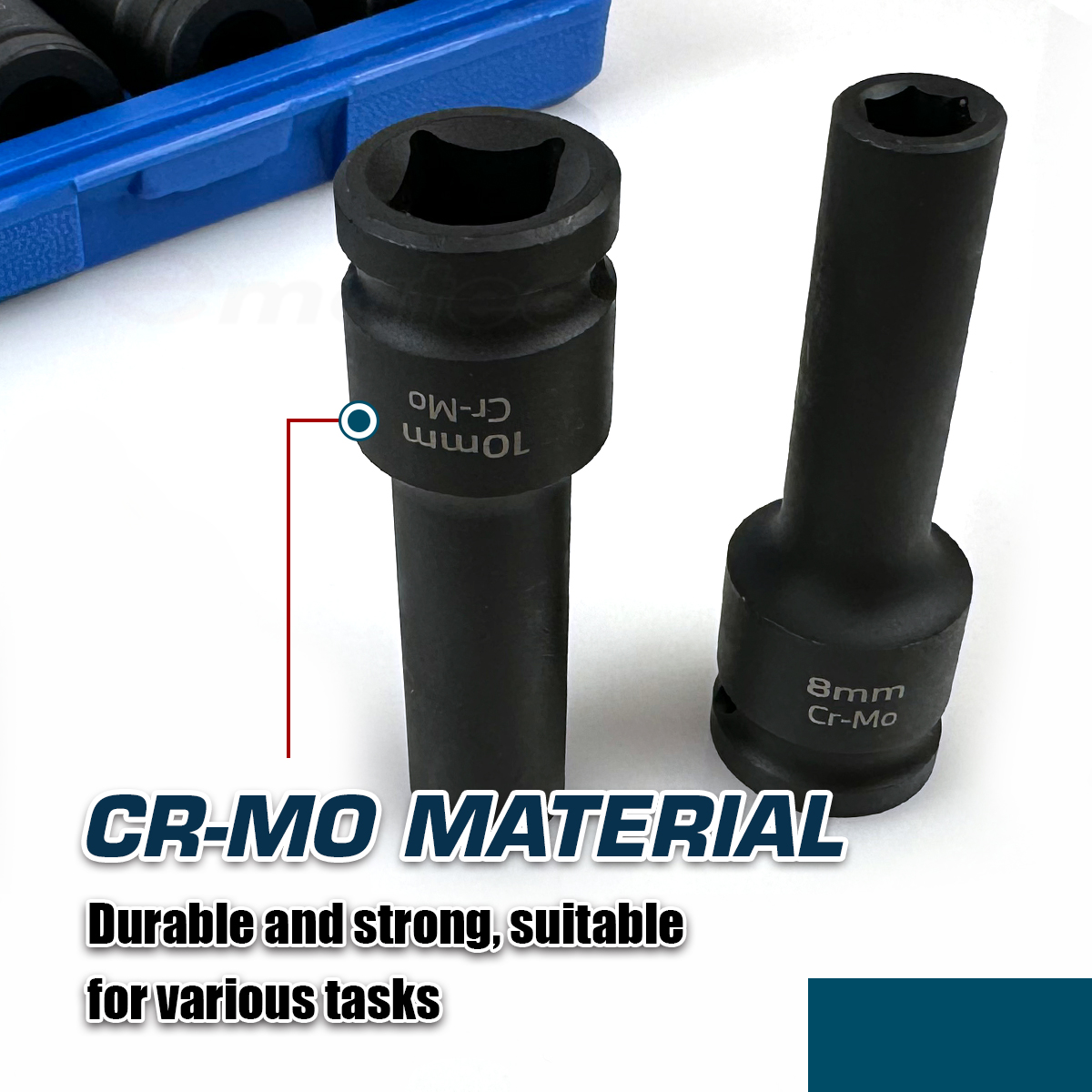 1/2-inch impact socket using CR-MO material durable and strong